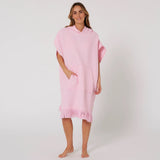 O&E Ladies Waffle Hooded Poncho