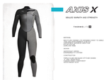 4/3 Womens Axis Back Zip Wetsuit Graphite Blue - US12