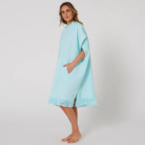 O&E Ladies Waffle Hooded Poncho