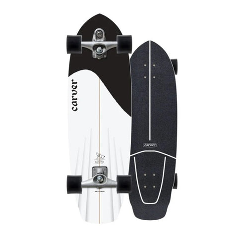  CARVER  RAW 32.5" BLACK TIP SURFSKATE