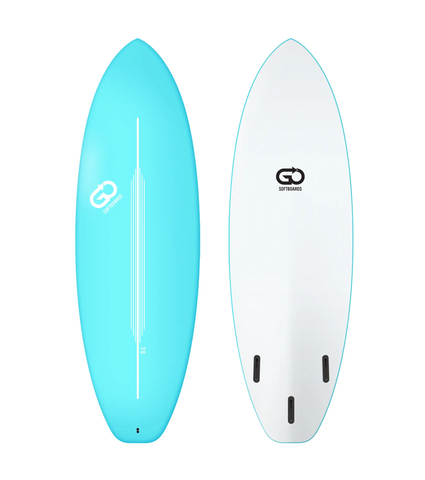 GO Softboards Surf Range - Fiber Tech - 3 Fin - 6'4