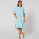O&E Ladies Waffle Hooded Poncho